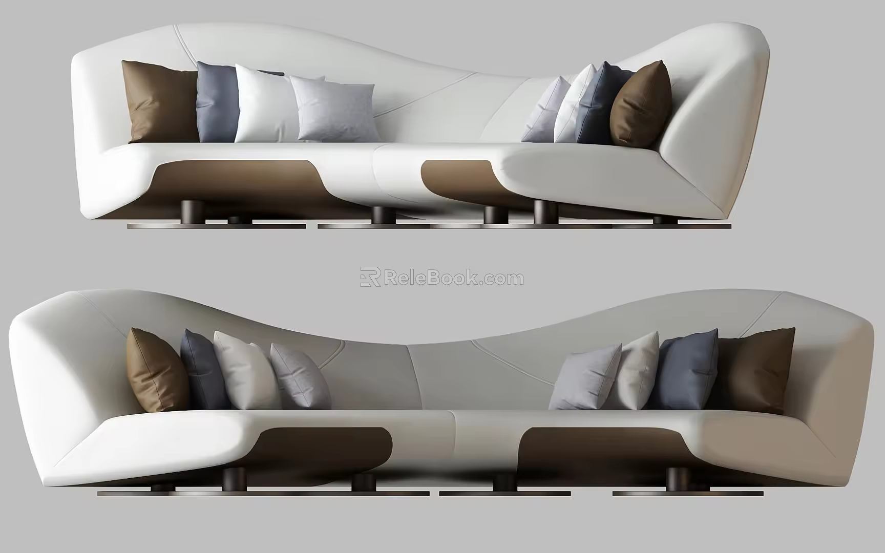 modern double sofa 3d model