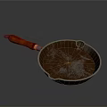 Durable Cast Iron Frying Pan With Wooden Handle For Kitchen Cooking Use