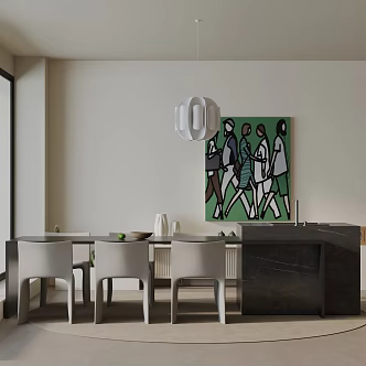 Modern dining table 3d model