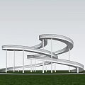 Modern Observation Decks Landscape Decks Landscape Structures Landscape Corridor Frame Landscape Platform Curved Observation Decks Curved Plank Road 3d model
