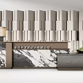 Front desk, reception desk, end view desk 3d model