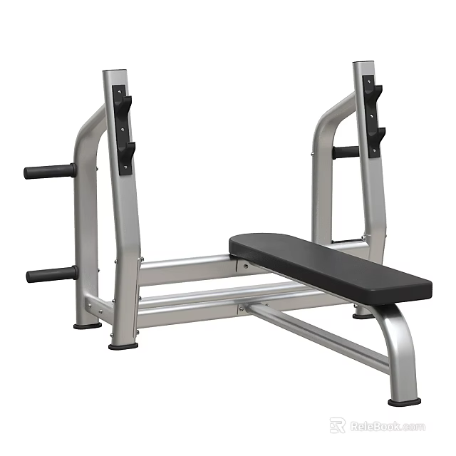 Sturdy Fitness Workout Bench With Black Seat And Metal Frame For Strength Training 3d model 