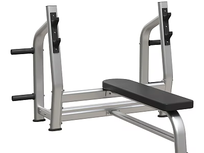 Sturdy Fitness Workout Bench With Black Seat And Metal Frame For Strength Training 3d model
