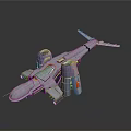 Futuristic Sci fi Aircraft Model With Gray Body Multiple Engines And Streamlined Shape Features