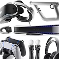 Advanced Entertainment Electronics With VR Headset Gaming Controller Headphones Motion Controllers And Console 3d model