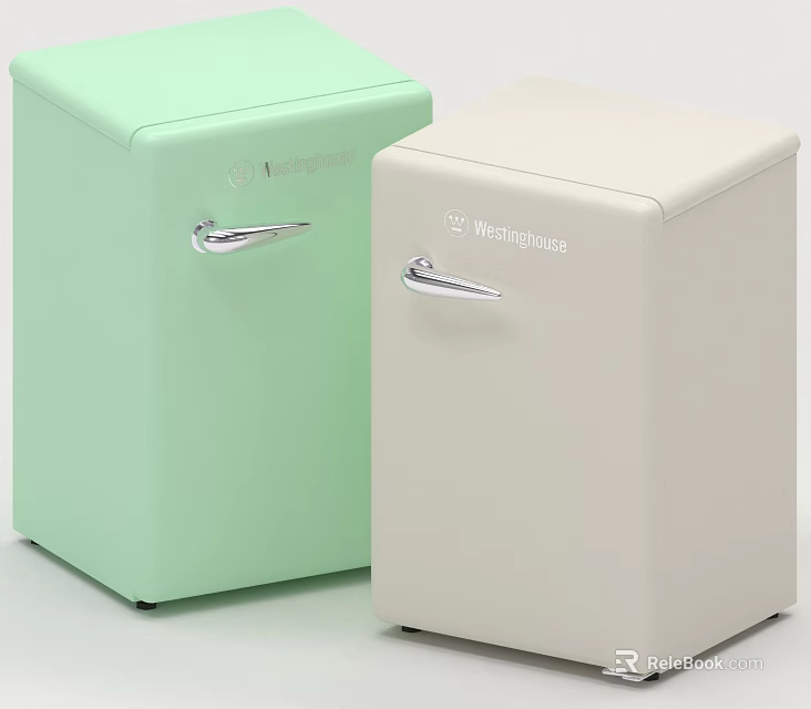 Morphy Richards Small Refrigerators in Mint Green and Cream for Daily Use Appliances 3d model 