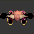 Game Movie Character Featuring Pink Hair Fox Ears Black Top Purple Pants Colorful Sole Shoes