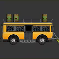 minibus minivan driverless bus school bus van box car 3d model