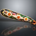 Black Hair Accessory Adorned With Colorful Floral Decorations And Intricate Details