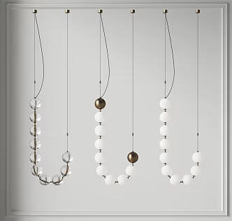 Modern Beaded Chandelier 3d model