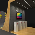 Huawei Roadshow pop-up shop Mobile Phone US Chen Maimang Interactive Photo Card Skateboard Fast Charging Technology Experience Desk 3d model