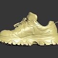 Stylish Golden Chunky Sole Sneakers With Shiny Metallic Finish And Treaded Design