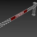 Finish Line Structure With Black And White Checkered Pattern And FINISH Text