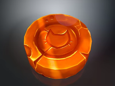 Orange Round Baked Food With Cracked Texture And Sweet Flavor 3d model