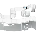 White Playground Equipment Featuring Spiral Structure Slide Netted Railings And Hollow Out Design