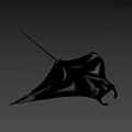 Black And White Manta Ray Game Movie Character With Sleek Body And Distinctive Patterns