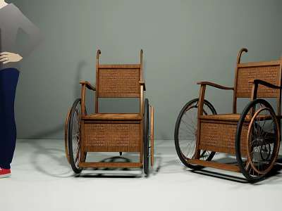 Wicker Medical Wheelchairs With Durable Frames For Elderly Mobility Assistance And Home Use 3d model