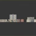 3D Architectural Model of Diverse Residential Buildings With Colorful Exteriors and Multiple Floors