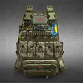 Tactical Camouflage Military Style Backpack With Multiple Pockets And Tech Accessories