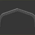 Contemporary Arch Shaped Furniture With Black Metal Frame And White Panels