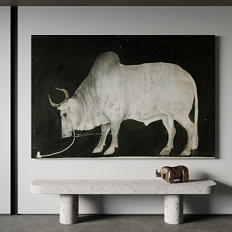 Modern Animal Painting Decorative Painting 3d model