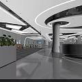 Modern High Tech Monitoring Control Room With Multiple Computers And Large Background Display Screens