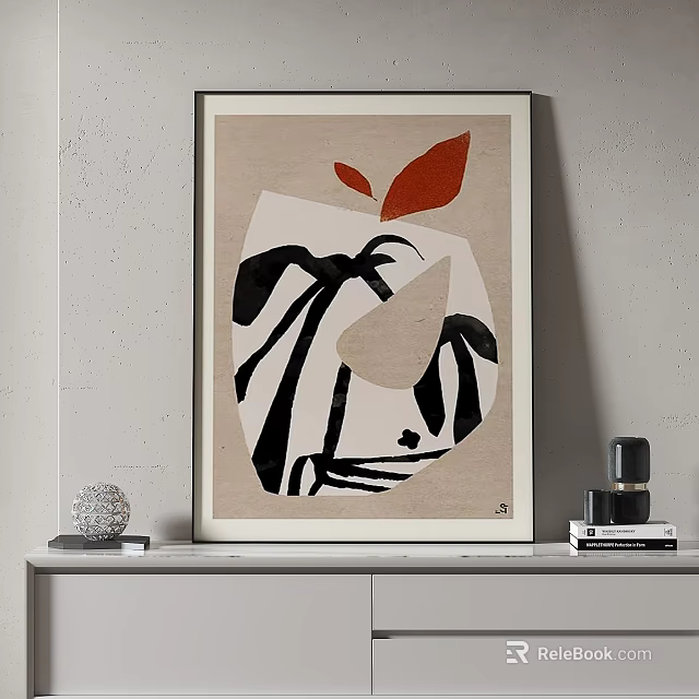 Abstract Wall Art With Bold Shapes And Earthy Tones 3d model