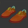 Orange Casual Lace Up Shoes With Comfortable Sole For Daily Wear