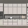 Modern Kitchen Interior With Sleek Gray Cabinets Countertop And Built In Appliances
