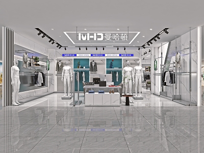 modern men's clothing store 3d model