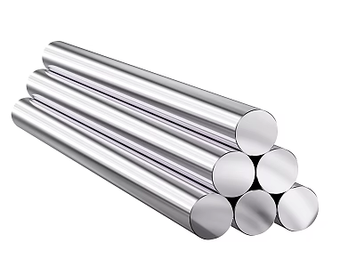 Silver Cylindrical Metal Rods Stacked With Smooth Surface For Industrial Use 3d model