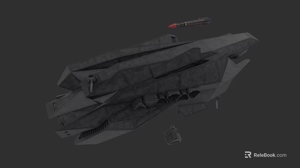 Futuristic Modern Military Warship Featuring Missile Launcher And Advanced Hull Structure 3d model 