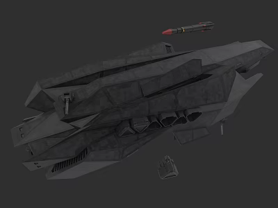 Futuristic Modern Military Warship Featuring Missile Launcher And Advanced Hull Structure 3d model