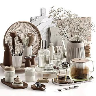 Decorative Ornaments Tea Ornaments Kitchen Ornaments Dining Table Ornaments Side Cabinet Ornaments Kitchen Ornaments Teapot Cutting Board Kitchen and Sanitary Ornaments 3d model