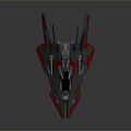 Futuristic Cosmic Spacecraft With Gray And Red Sleek Aerodynamic Design For Space Exploration