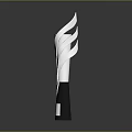 Modern Silver Torch Structure With Orange Flame Center And Black Silver Base