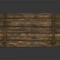 Vintage Wooden Dining Table with Plank Top and Carved Legs Rustic Design
