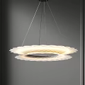 Modern Layered Petal Structure Chandelier With Soft White Lighting Design 3d model