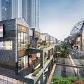 super high-rise complex commercial 3d model