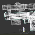 pistol firearm long-range weapon 3d model
