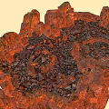 Scenic Red Rock Landscape Featuring Rugged Terrain and Bright Yellow Background