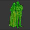 Couple With Crossed Arms In White Dress And Gray Suit