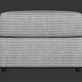 Modern Light Gray Square Ottoman with Striped Texture and Simple Design 3d model