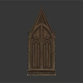 Gothic Style Wooden Architectural Decorative Component With Pointed Top And Arched Panels