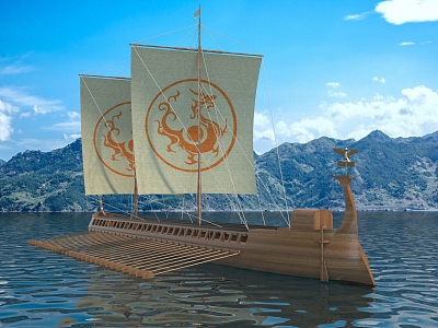 Style Sailing Ship Warship Wooden Ship Pirate Ship 3d model