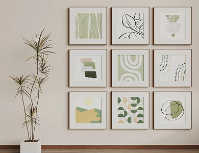 Modern Hanging Paintings 3d model