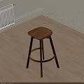 Modern Wooden Bar Stool With Simple Design For Home Kitchen Interior Decor 3d model