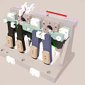 Industrial Electrical Switchgear Components With Multi Pole Design And Control Levers