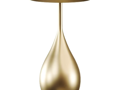 Golden Teardrop Shaped Base Dining Table For Modern Elegant Home Decor 3d model