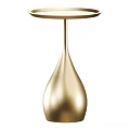 Golden Teardrop Shaped Base Dining Table For Modern Elegant Home Decor